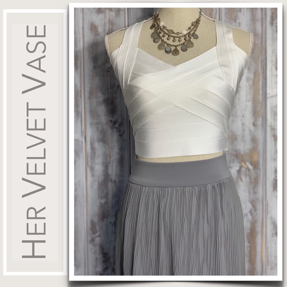 HerVelvetVase White Bandage Sleeveless Top